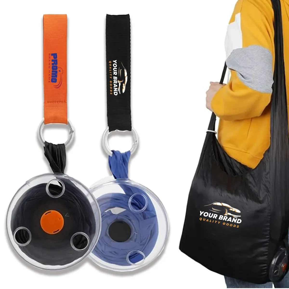 4Pcs Mini Reusable Foldable Roll Up Disc Box Shopping Bag 1