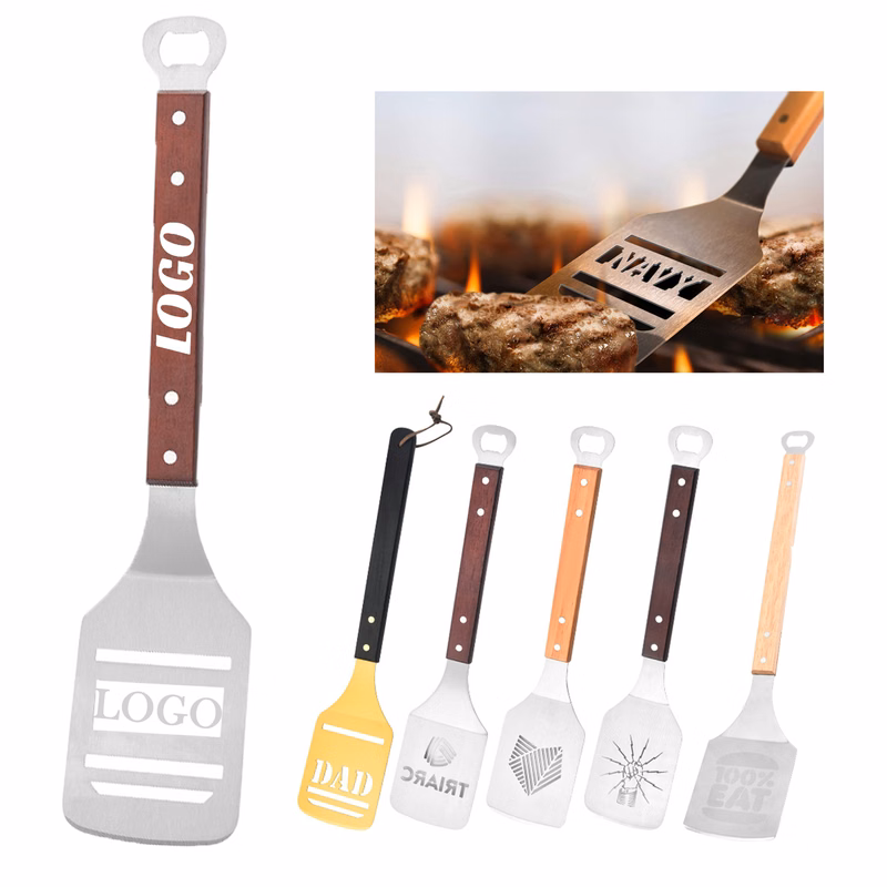 Barbecue Frying Spatula With Wooden Handle