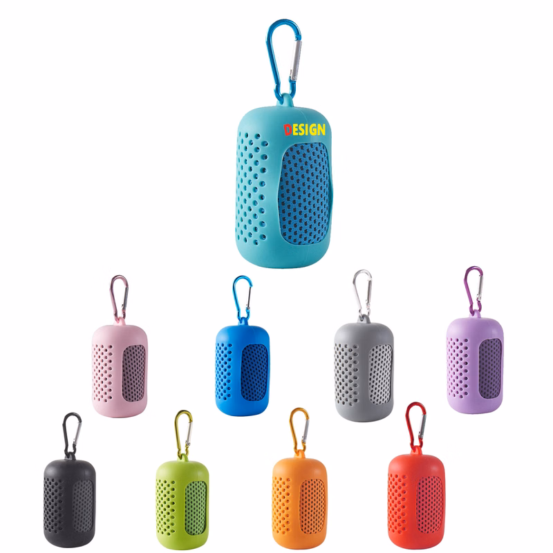 Active Cooling Gym Towel with Travel Silicone Shell