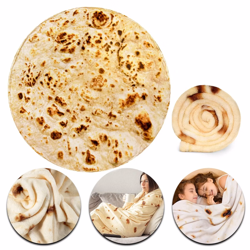 60"Double Sided Food Wrap Blanket for Kids Teens