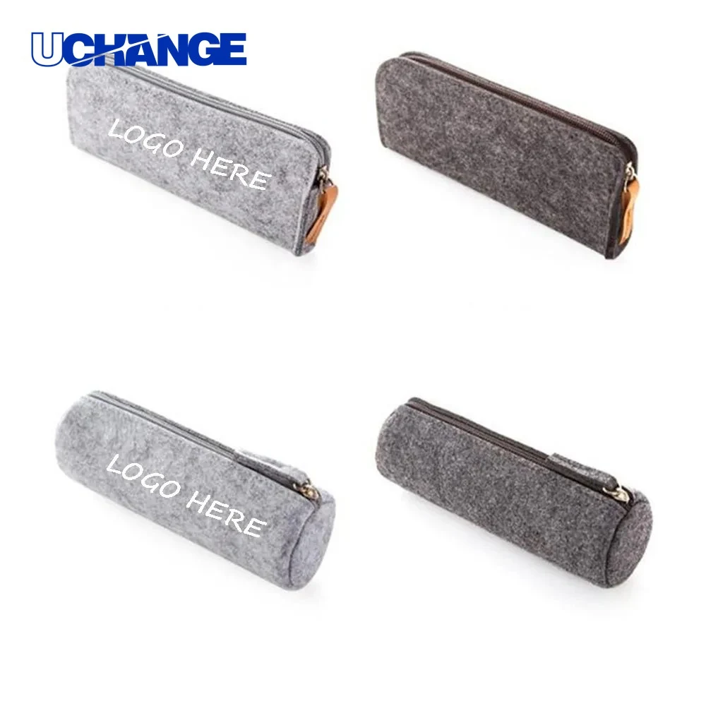 Felt Pencil Pouch Tubular Flat Design for Supplies 1