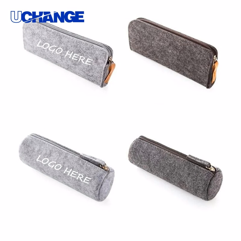 Felt Pencil Pouch Tubular Flat Design for Supplies