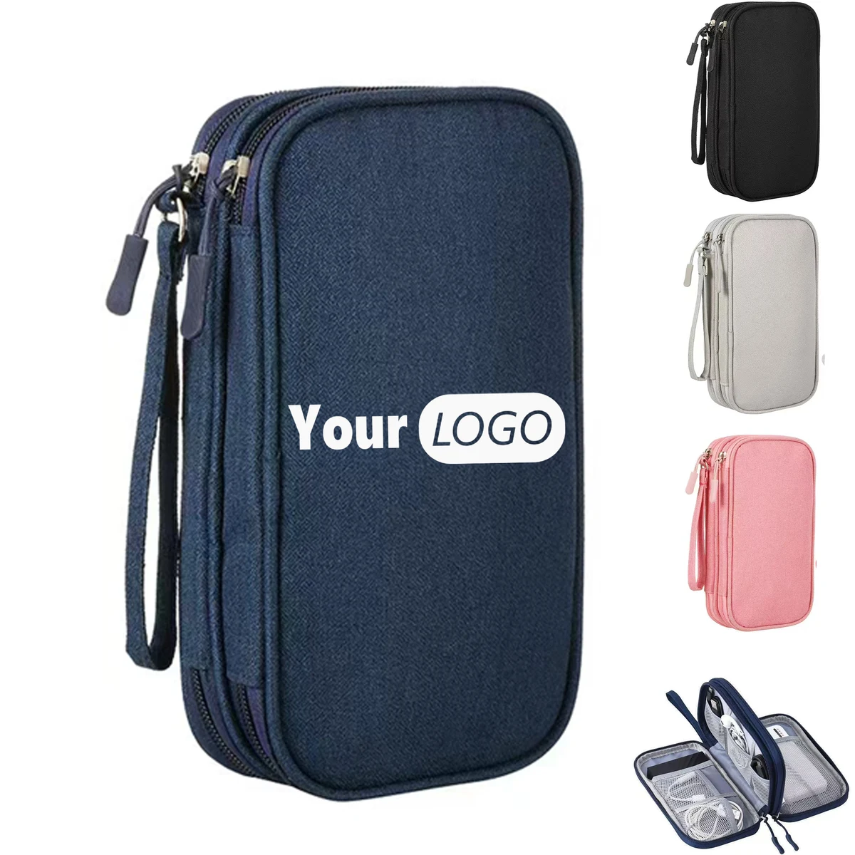 Double Zipper Oxford Storage Pouch 1