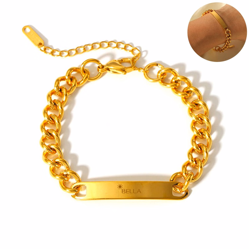 Stainless Steel Hip-hop style gold-plated bracelet