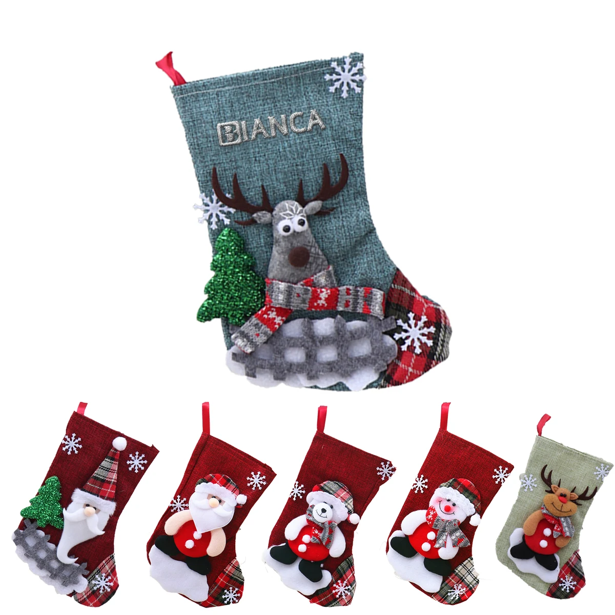 Santa Claus Elk Socks Gift Bag 1