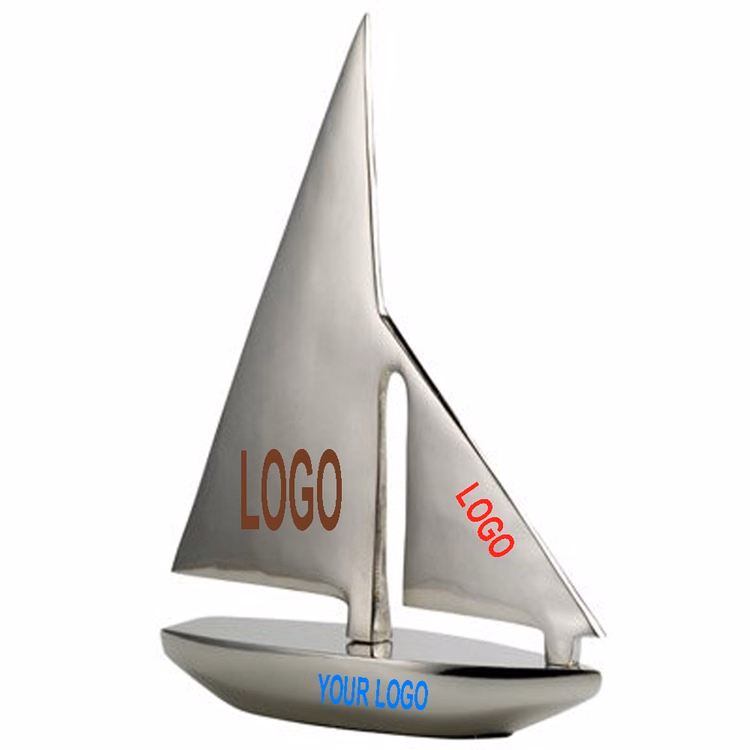 12.25" Nautical Nickel Plated Aluminum Sailboat