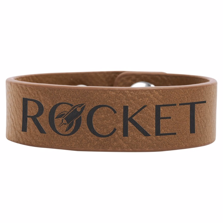 8 1/2" x 3/4" Dark Brown Leatherette Youth Cuff Bracelet