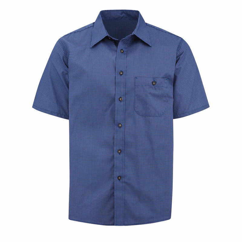 Red Kap® Men's Short Sleeve Mini-Plaid Uniform Shirt