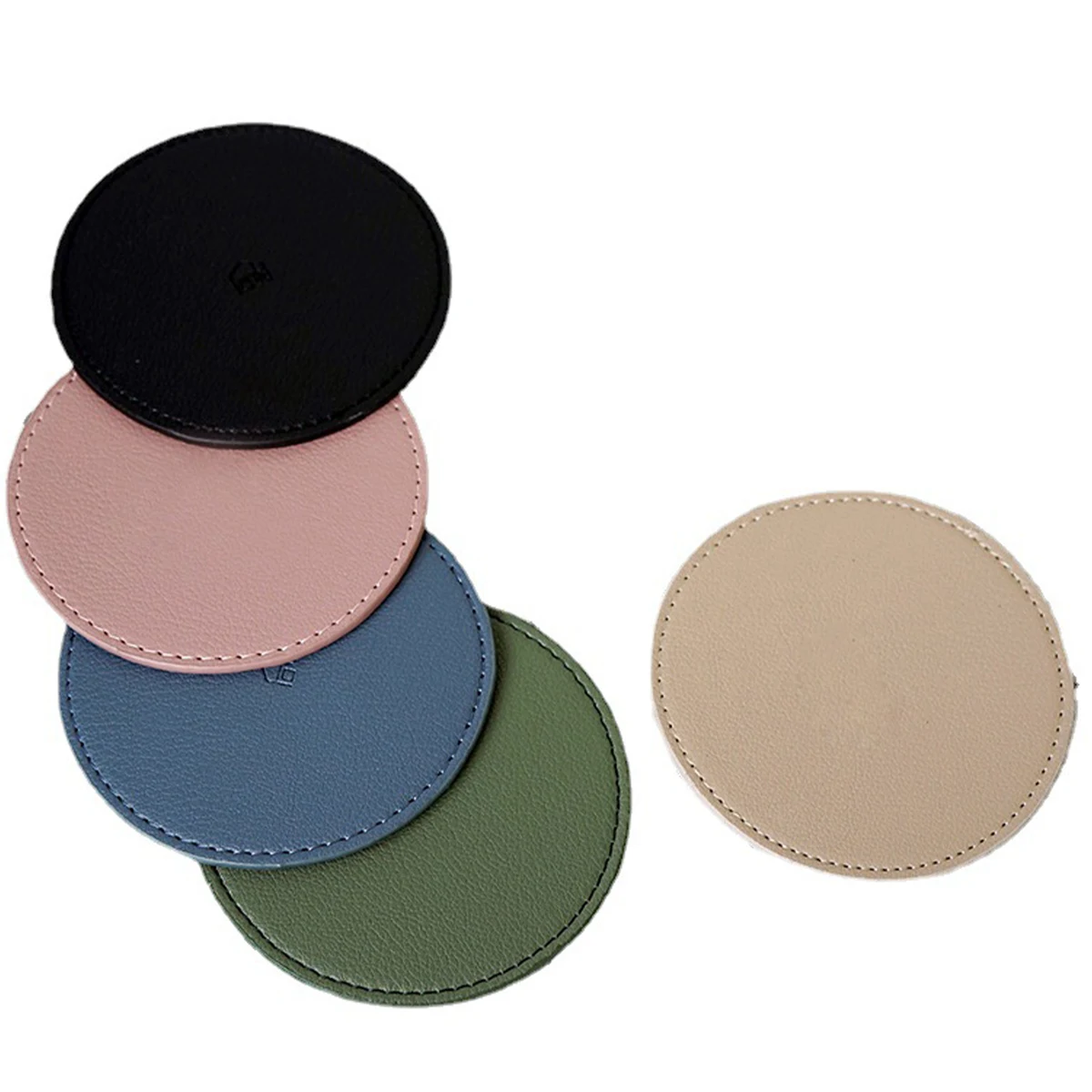 Round Waterproof Pu Leather Coaster 1