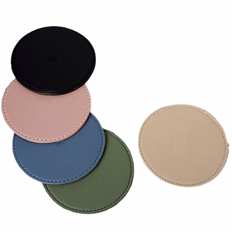 Round Waterproof Pu Leather Coaster