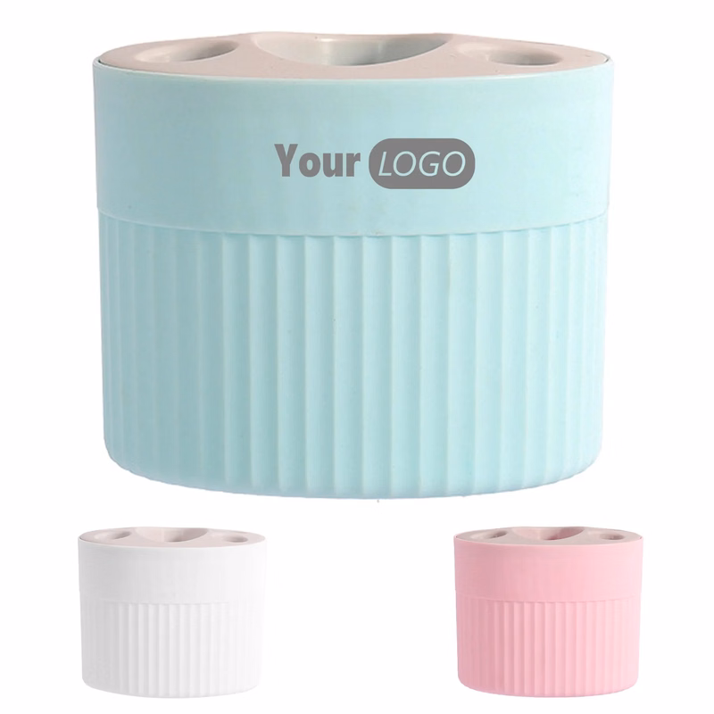 Plastic Desktop Toothbrush Holder In The Bathroom