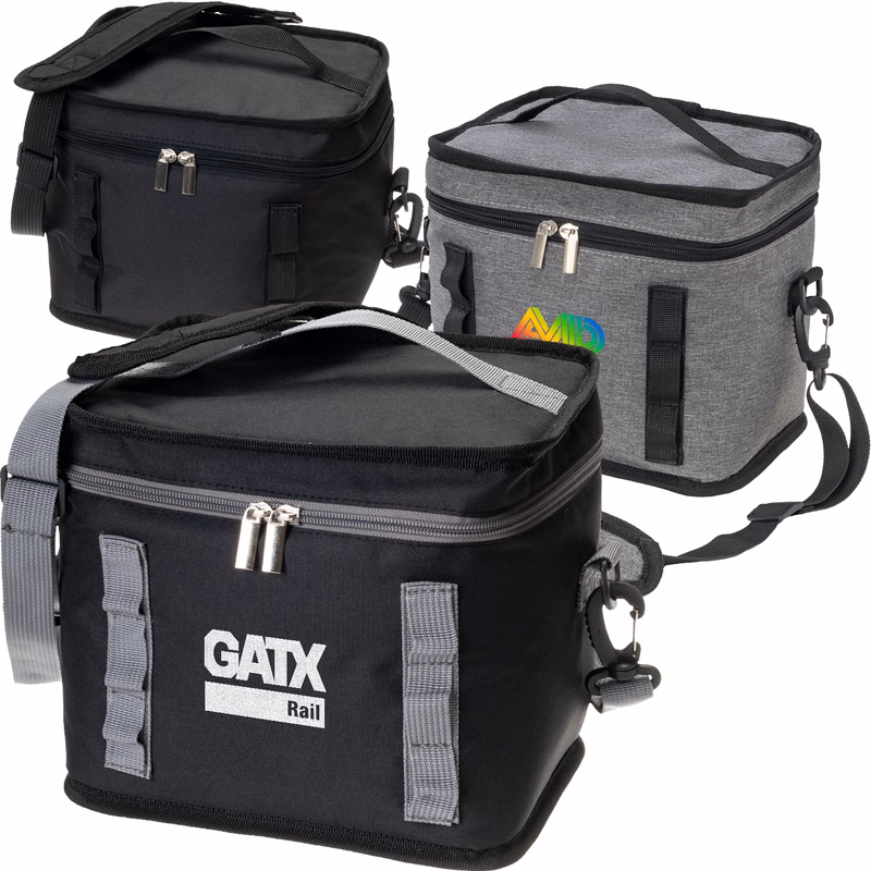 Insulated 6 Can Cooler Bag w/ Top Handle & Strap