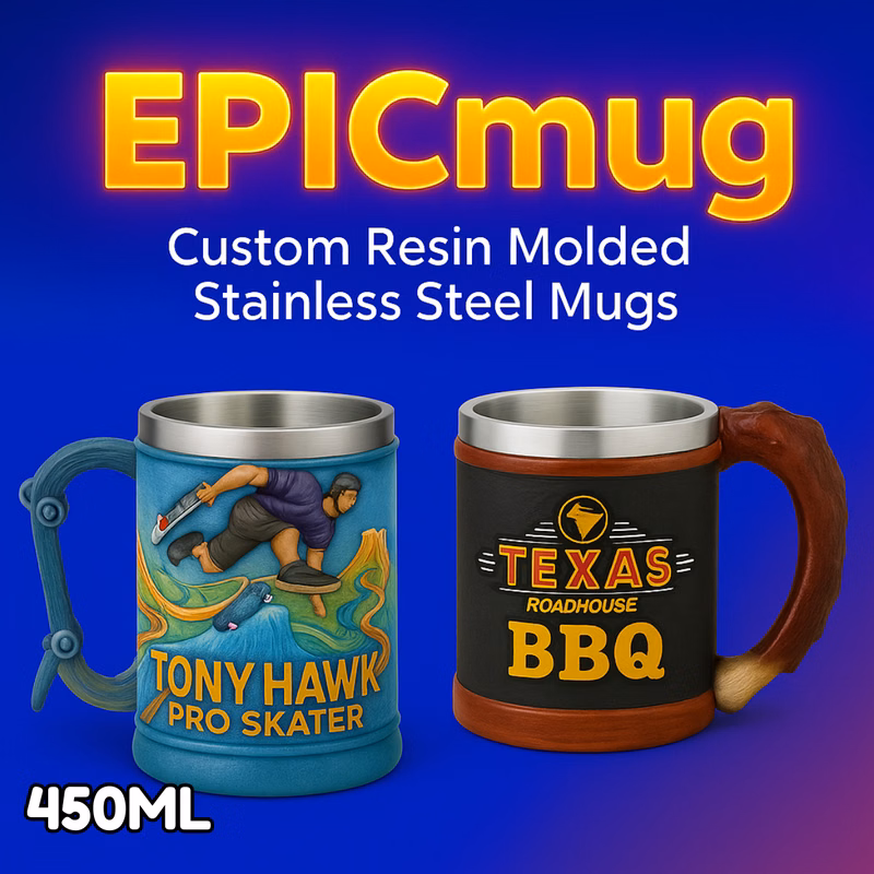 EpicMug Customizable Resin Molded Exterior Mug - Stainless Steel 450ML