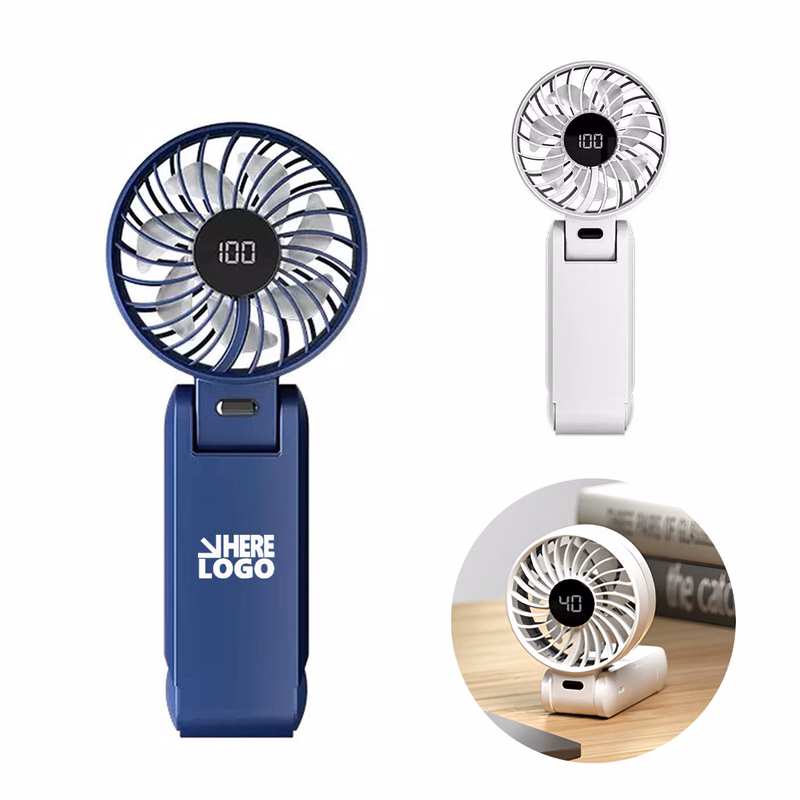 Portable Folding Fan with Digital Display