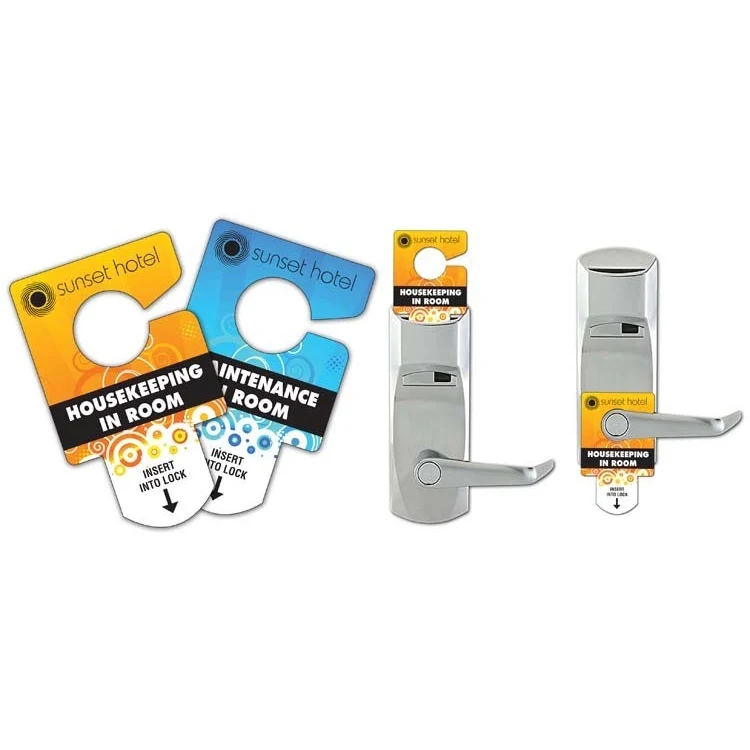 Electronic Door Lock Insert & Doorhanger (2.625x4.375) - UV Inhibiting Laminate - 13 pt. 1