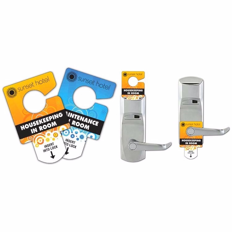 Electronic Door Lock Insert & Doorhanger (2.625x4.375) - UV Inhibiting Laminate - 13 pt.