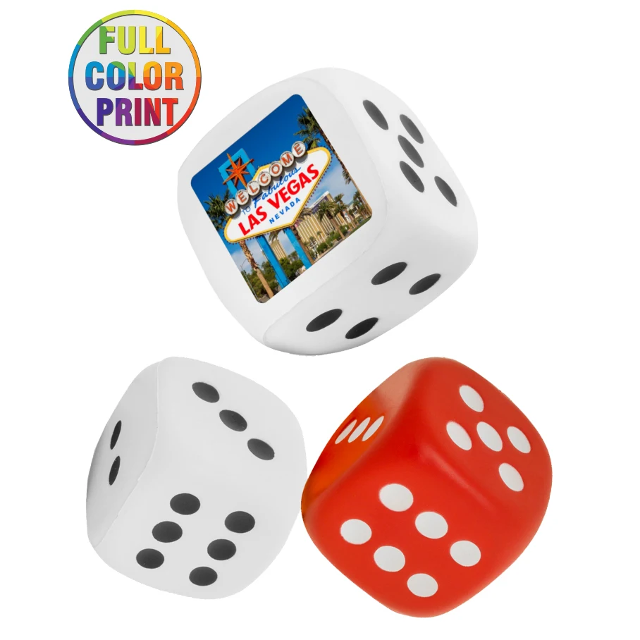 Dice Shaped Stress Balls Full Color 1