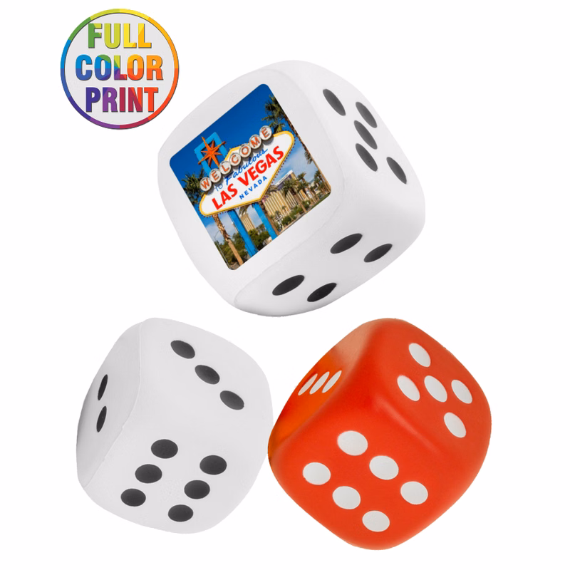 Dice Shaped Stress Balls Full Color