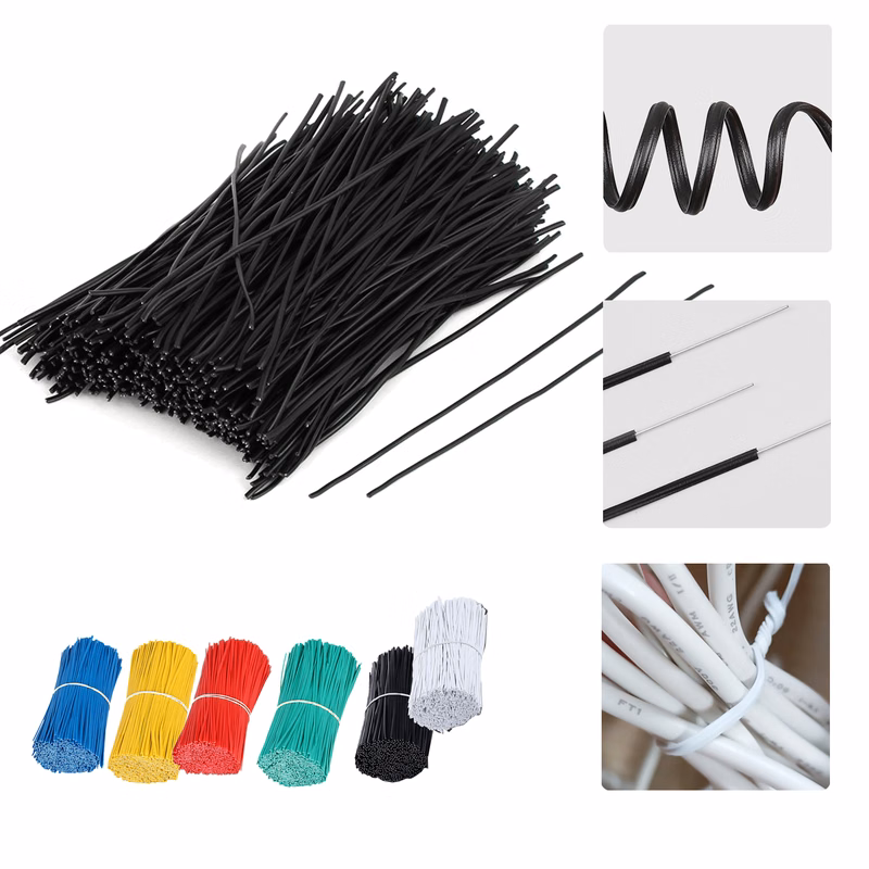 0.55mm x 2.2mm x 12cm Plastic Reusable Twist Tie Cable Wire Fastener