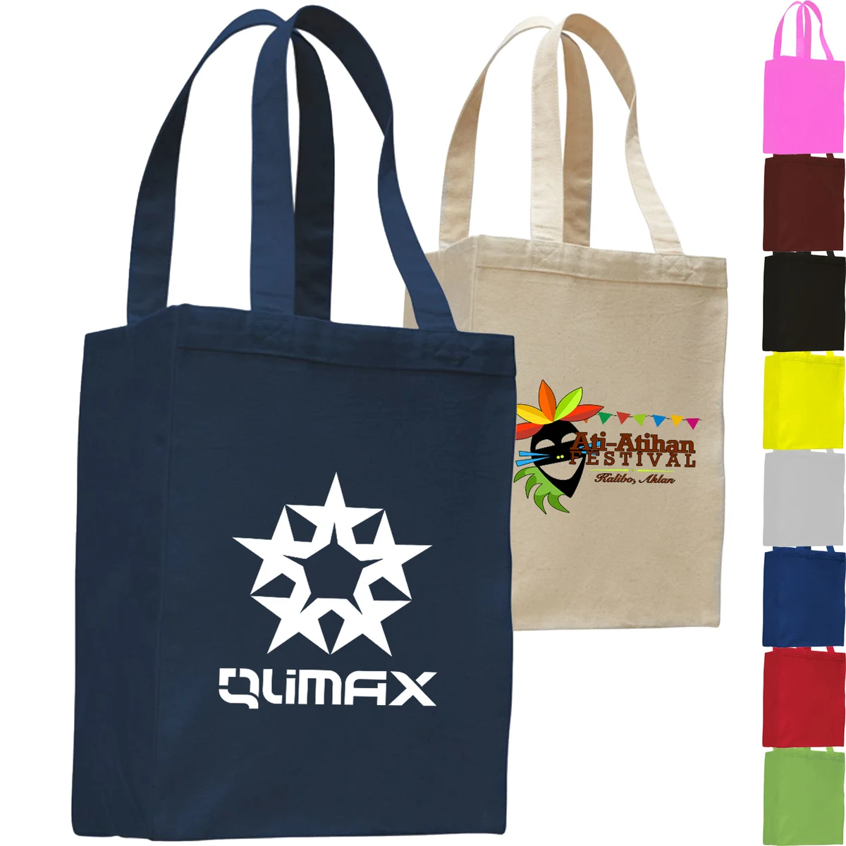 Cotton Canvas Gusset Shopping Tote Bag USA Decorated (10.5" x 14"), custom tote bag with logo imprint 1