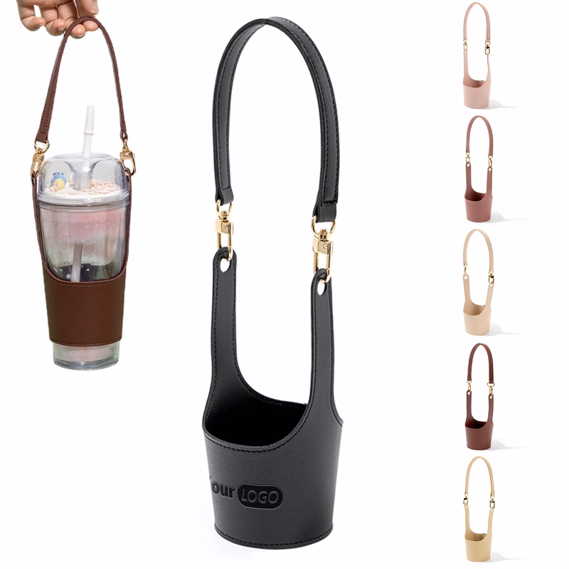 Pu Portable Solid Color Cup Cover