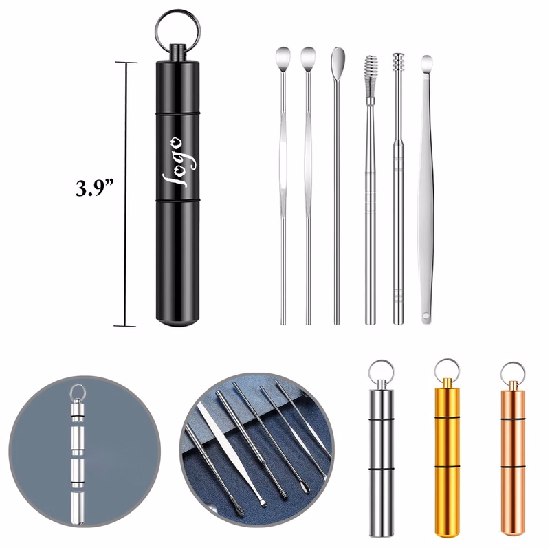 MOQ100 Stainless Steel Ear Care 6pc Kit