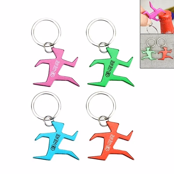 Runner Shape Aluminum Bottle Opener Keychain