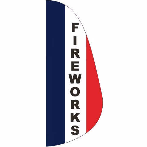 "FIREWORKS" 3' x 8' Message Feather Flag