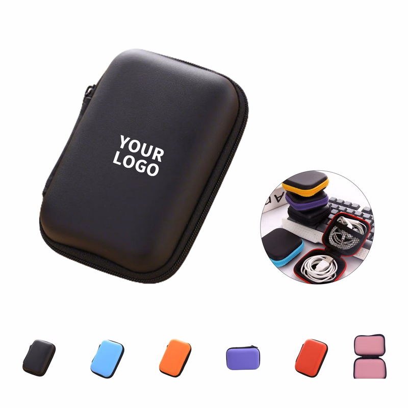 Polyurethane Ethylene Vinyl Acetate Earphone Cable Storage Case 4.33 x 3.15 x 1.57"