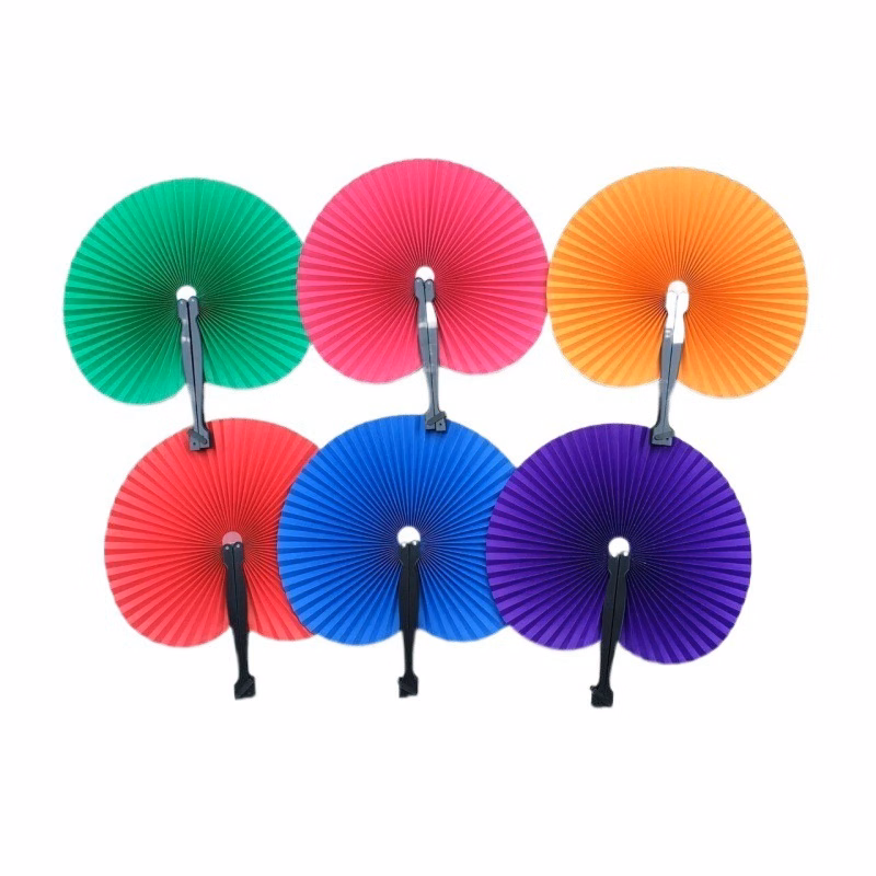 Round Folding Handheld Paper Fan for Wedding Favor Party