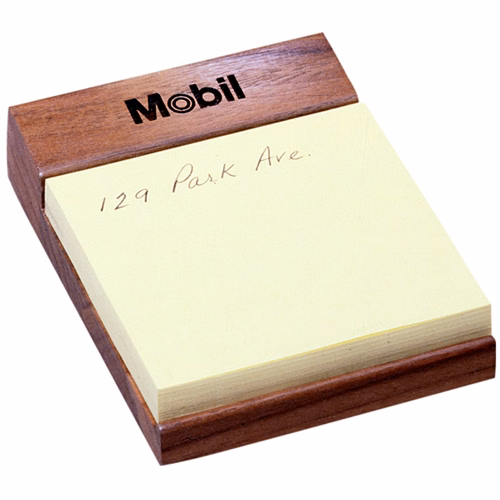 Wood Note Holder with 3" x 3" Self-Stick Paper