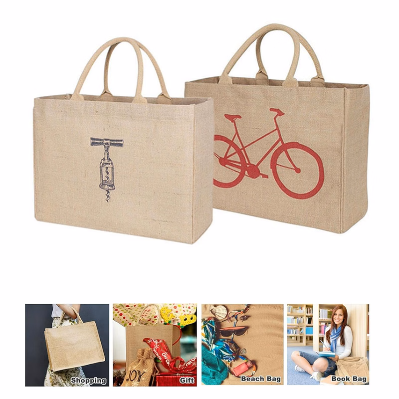 Burlap Shopping Tote Bag