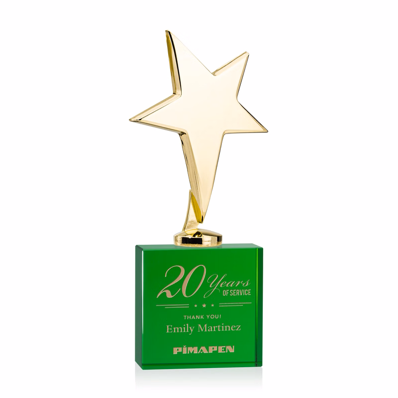 Tuscany Gold Star on Woodlawn Base - Green