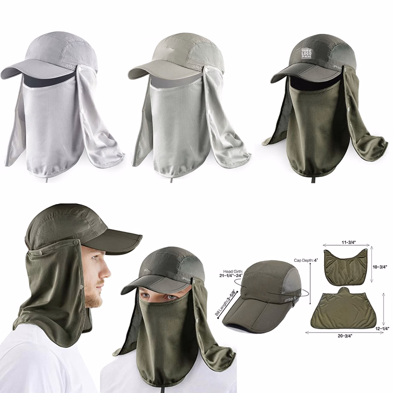 Summer Fishing Cap With Mesh Face Neck Flap
