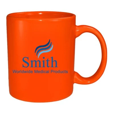 11 oz vitrified coffee mug - california orange 1