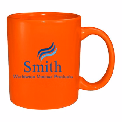 11 oz vitrified coffee mug - california orange