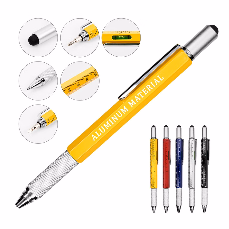 Metal 6-In-1 Multi Function Tool Pen