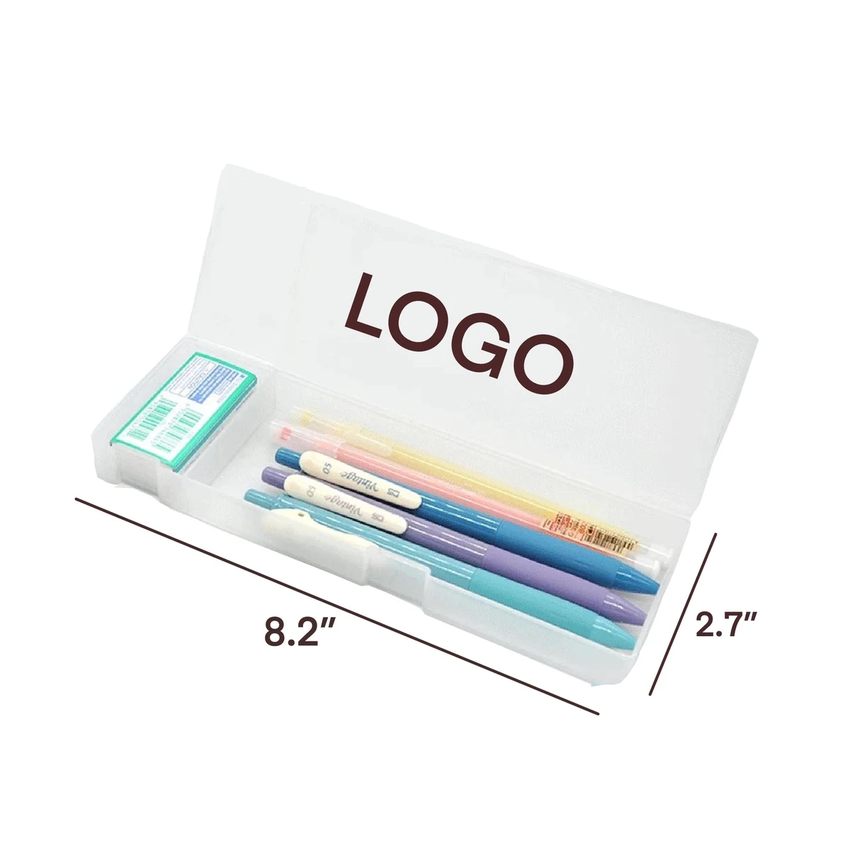 Plastic Clear Pencil Box MOQ 50pcs 1
