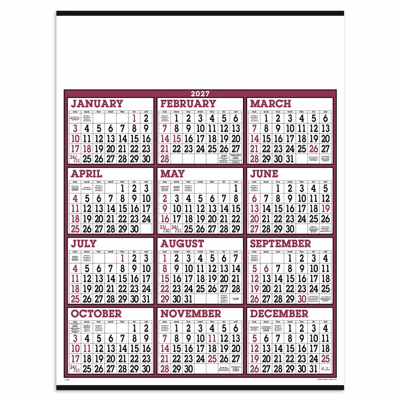 Triumph® Calendars Big Numbers Span-A-Year Calendar