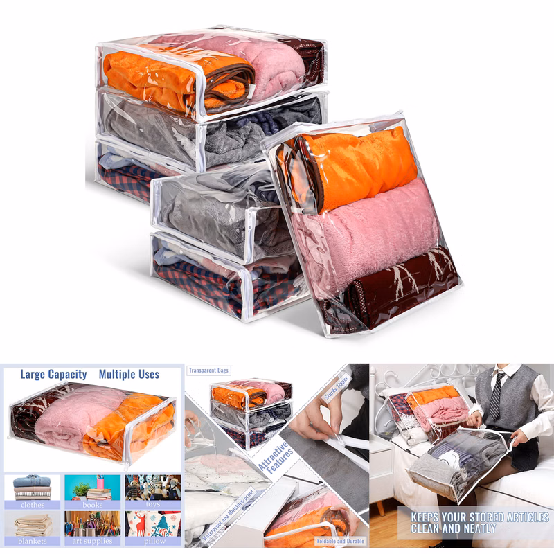 Clear Zippered Storage Bags