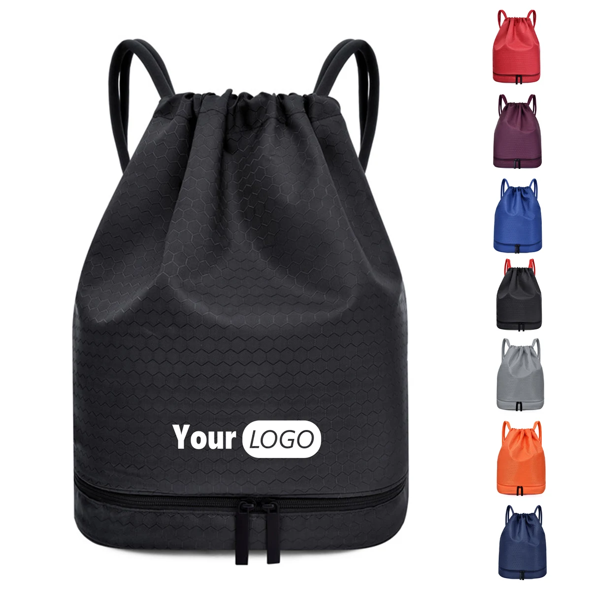 Polyester Dry Wet Separation Sports Drawstring Backpack 1