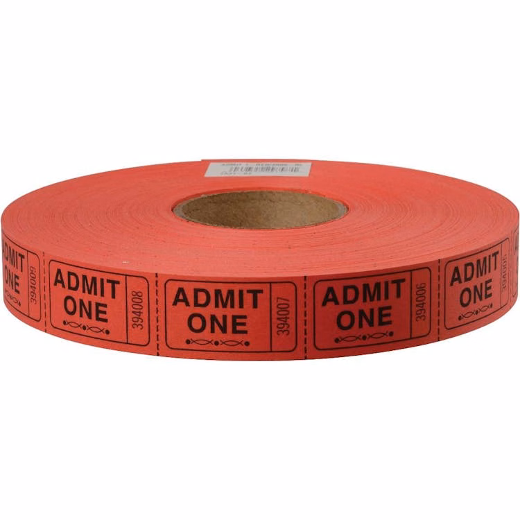 Stock Tickets Admit 1 - 2000 Per Roll