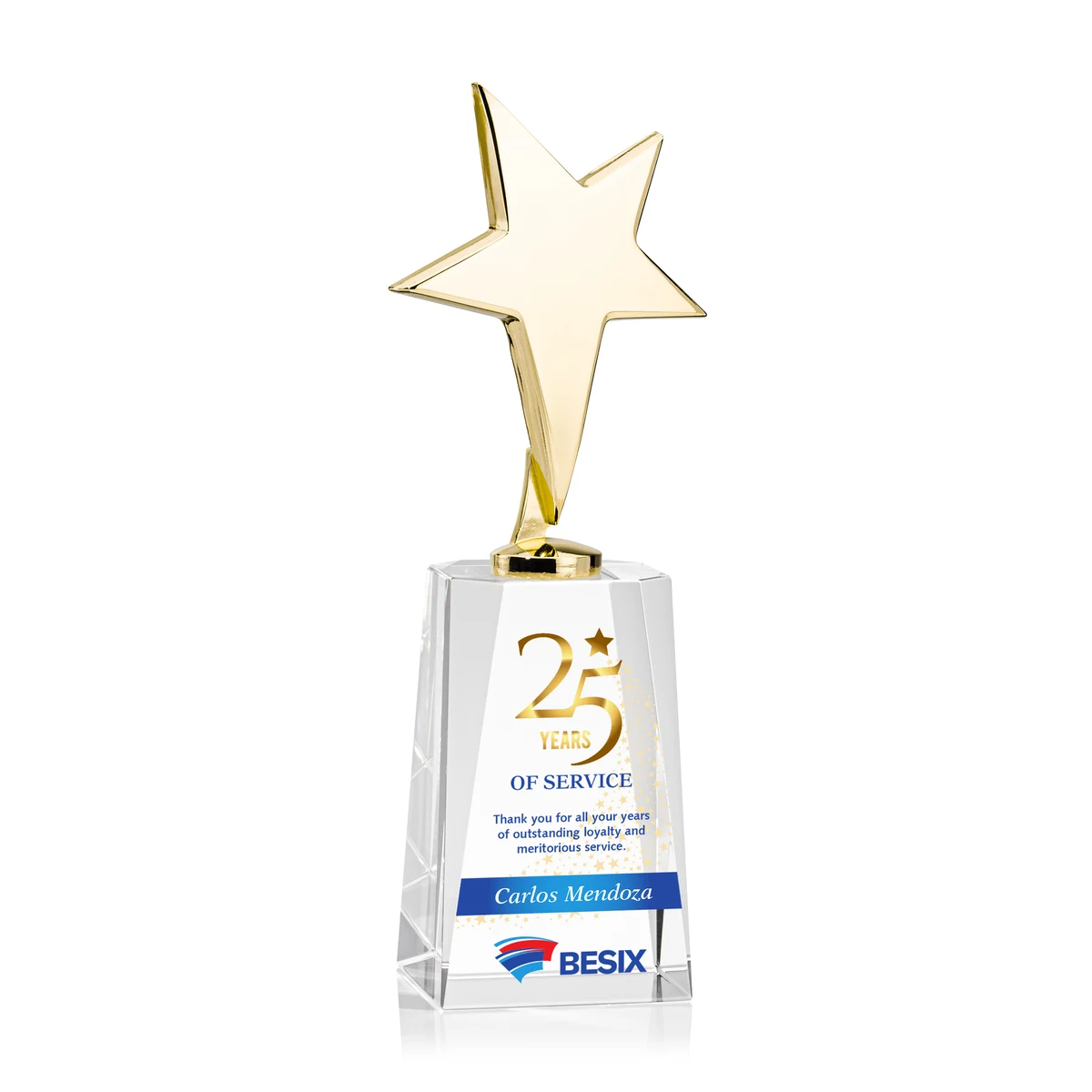 Tuscany Gold Star VividPrint™ Award on Cairns Base - Clear 1