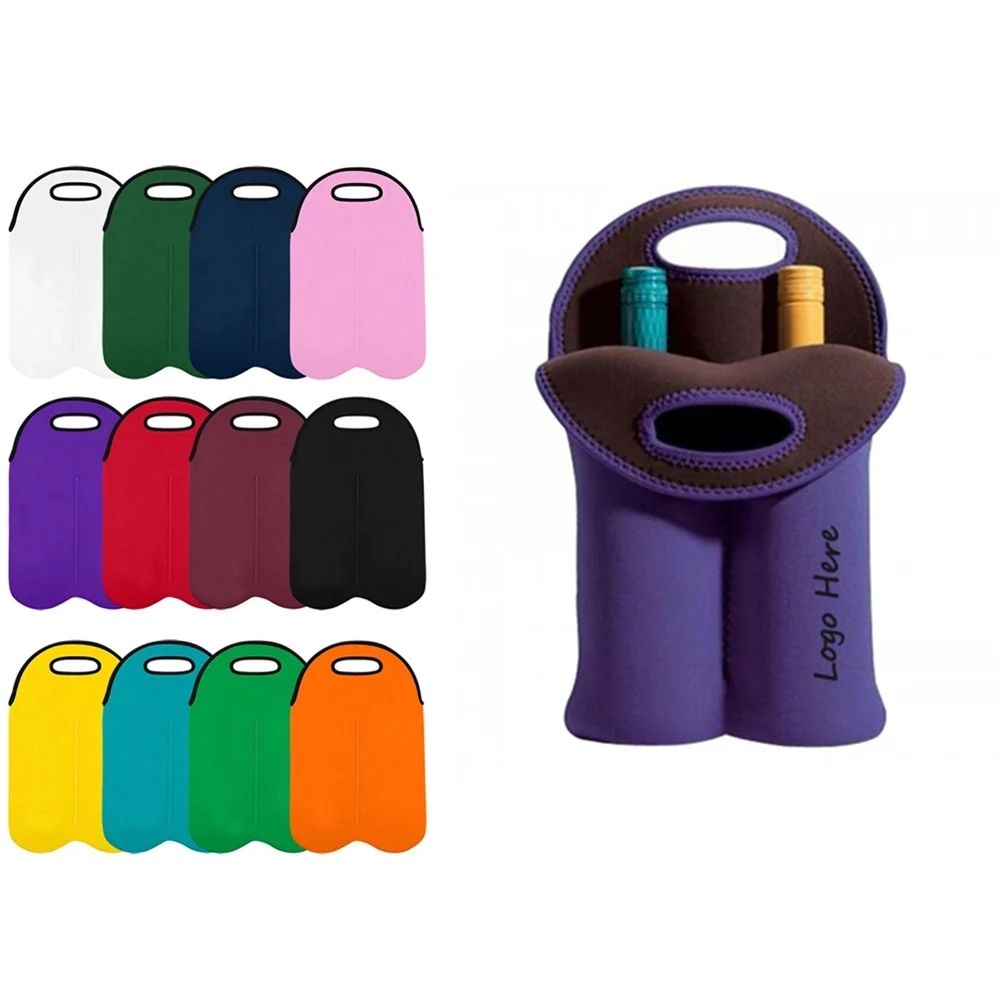 Neoprene Wine Double Bottle Tote Bag 1