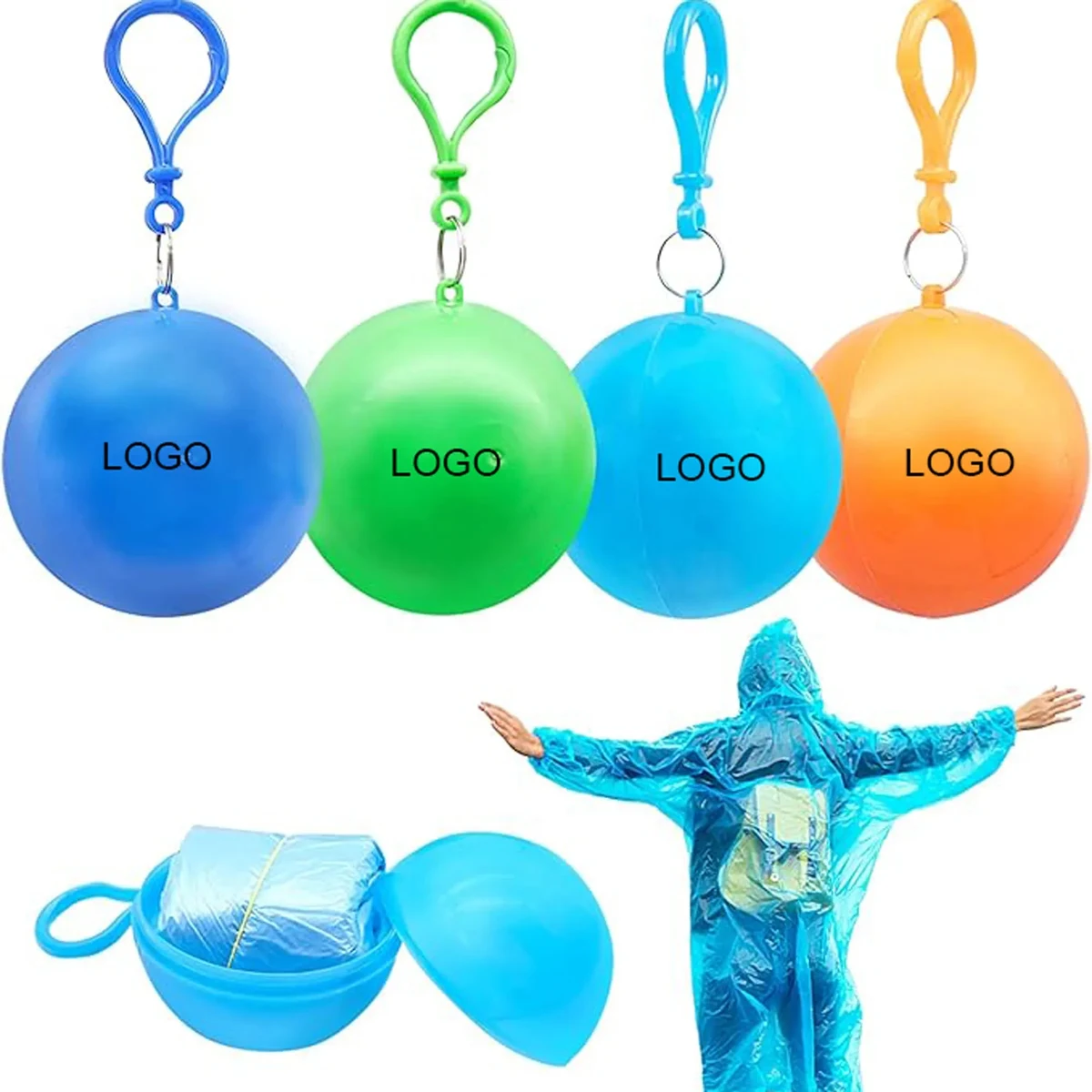 Portable Raincoat Keychain Ball 1