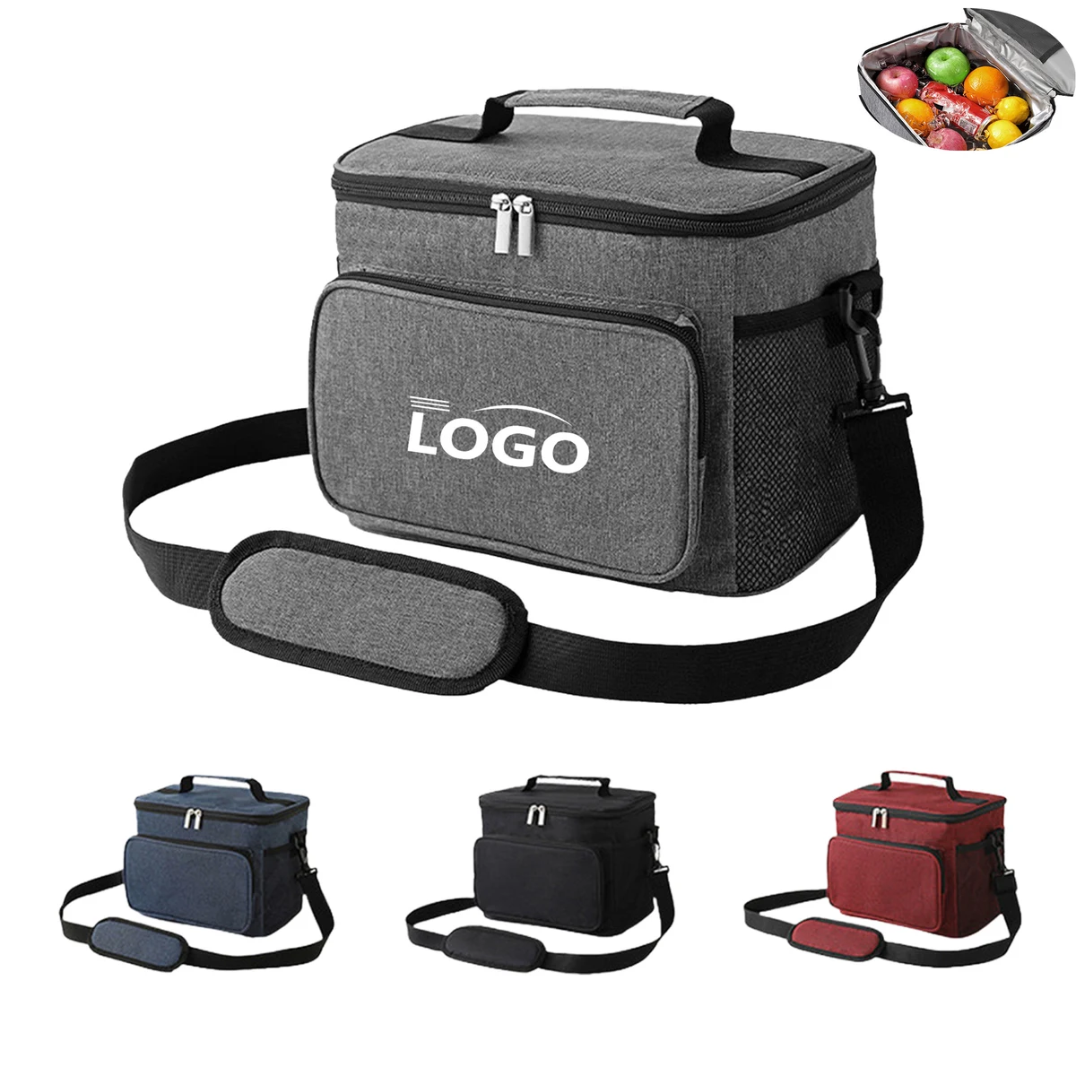 Portable Lunch Cooler with Mesh Pocket 1