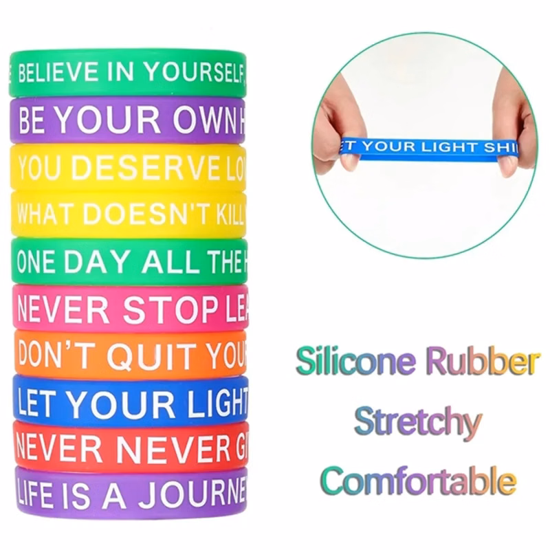 1/2" Width Silicone Wristband Custom Bracelet