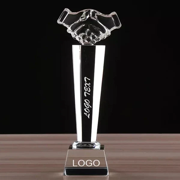 Optical Crystal Handshake Award 1