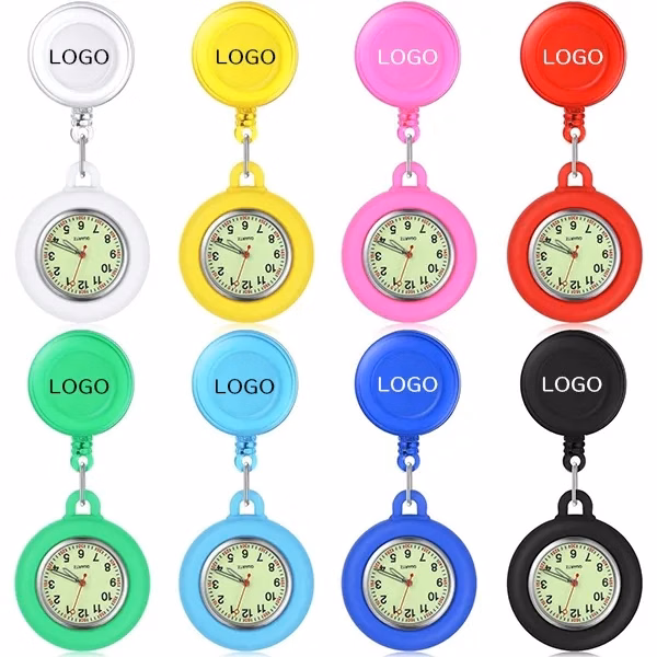 Retractable Lapel Nurse Watch with Luminous Glow