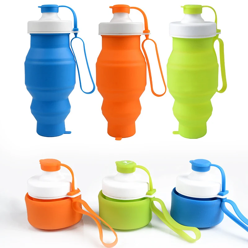Foldable Water Bottle Reusable BPA Free Silicone Collapsible Water Bottle For Travel Gym Camping 1